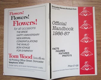 1986-87 Doncaster Rovers Football Club Handbook, Yearbook, Annual, Souvenir. Ideal Christmas Gift, Fathers Day, Birthday Present