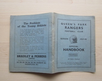 1937-38 Queens Park Rangers QPR Football Club Handbook, Yearbook, Memorabilia, Annual. Ideal Christmas Gift, Birthday Present