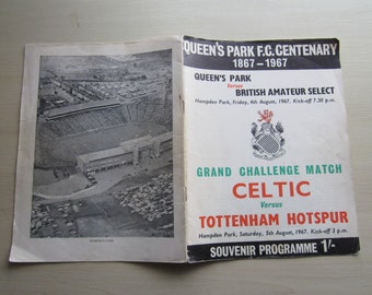 1967 Celtic FC v Tottenham Hotspur FC Grand Challenge Souvenir Match Programme. Ideal Christmas Gift, Birthday Present