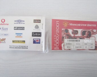 2000-2001 Manchester United Football Club Used Season Ticket Booklet Ideal Christmas Gift Father's Day Birthday Present For Him