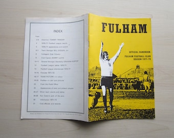 1971-72 Fulham Football Club Handbook, Yearbook, Annual, Souvenir. Ideal Christmas Gift, Fathers Day, Birthday Present