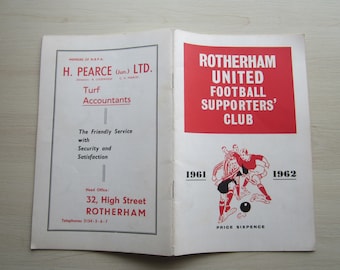 1961-62 Rotherham United Football Club Handbook, Yearbook, Annual, Souvenir. Ideal Christmas Gift, Fathers Day, Birthday Present
