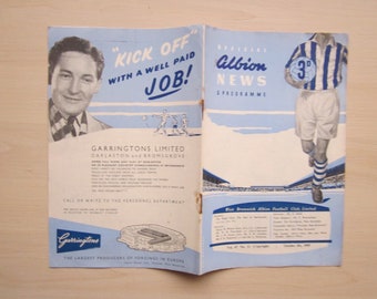 1955-56 West Bromwich Albion v Aston Villa Football Match Programme, Souvenir.
