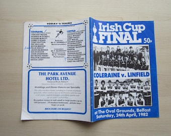 1982 Original Coleraine v Linfield League Cup Final Football Match Programme Ideal Christmas Gift, Fathers Day, Birthday Present For Him