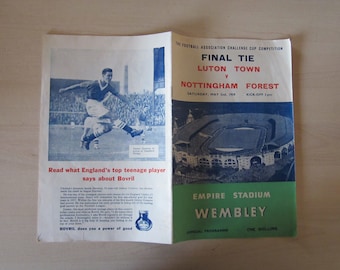 1959 Luton Town v Nottingham Forest F A Cup Final Football Match Programme. Original. Ideal Christmas Gift, Fathers Day, Birthday Present
