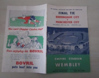 1956 Birmingham City v Manchester City F A Cup Final Football Match Programme.