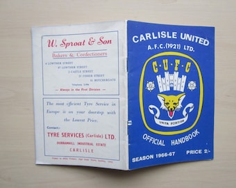 1966-67 Carlisle United Football Club Handbook, Yearbook, Annual, Memorabilia. Ideal Christmas Gift, Fathers Day, Birthday Present