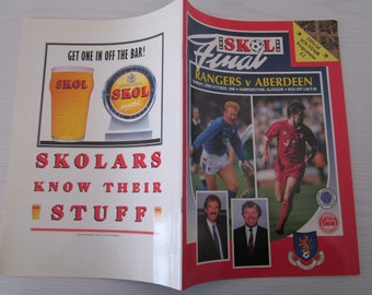 1989-90 Rangers v Aberdeen  Scottish League (Skol) Cup Final Programme. Ideal Christmas Gift, Fathers Day, Birthday Present For Him