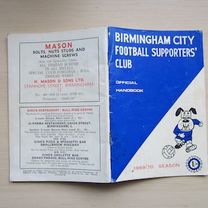 1969-70 Birmingham City Football Club Handbook, Yearbook, Annual, Souvenir. Ideal Christmas Gift, Fathers Day, Birthday Present