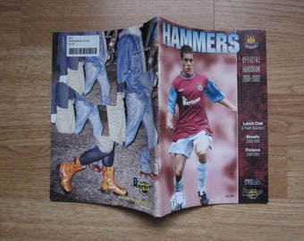 2001-2002 West Ham United Football Soccer Handbook, Yearbook, Souvenir. Ideal Christmas Gift, Fathers Day, Birthday Present.