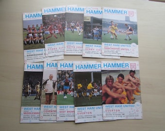 1981-82 Season TEN West Ham United Football Club Programmes, Souvenirs, Memorabilia. Ideal Christmas Gift, Fathers Day, Birthday Present