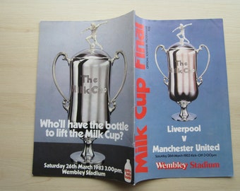 1983 Liverpool v Manchester Utd Football Rumbelows League Cup Final Programme Ideal Christmas Gift, Fathers Day, Birthday Present