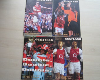 2002-2003 FOUR Arsenal Football Club Fanzines, Brochures, Magazines, Souvenirs. Ideal Christmas Gift, Fathers Day, Birthday Present