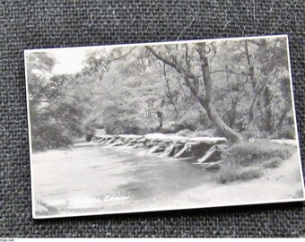 Original Old Real Photo (RP) postcard, No. 5973, "Tarr Steps, Exmoor", Somerset, England, Great Britain, UK