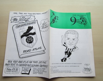 1990s THREE "The Number 9" Newcastle United Football Club Fanzines. Ideal Christmas Gift, Fathers Day, Birthday Present