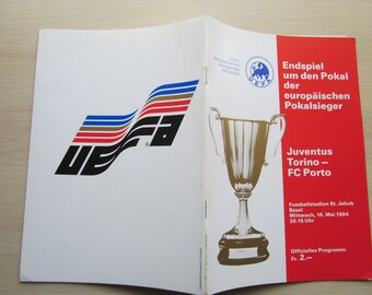 1984 Juventus FC v FC Porto European Cup Winners Cup Football Programme. Ideal Christmas Gift, Fathers Day, Birthday Present.