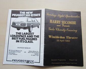 1982 Harry Secombe Gala Charity Evening Programme, with tickets Wimbledon Theatre!