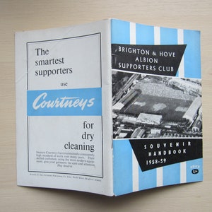 1958-59 Brighton & Hove Albion Football Supporters Club Handbook, Yearbook. Ideal Christmas Gift, Fathers Day, Birthday Present