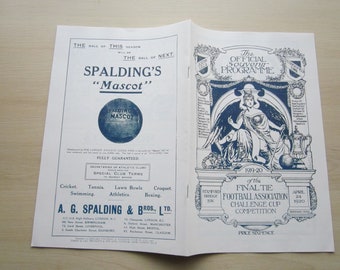 1920 Aston Villa v Huddersfield Town REPRINT/REPRODUCTION F A Cup Final Match Programme. Ideal Christmas Gift, Fathers Day, Birthday Present