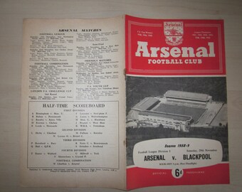 1958-59 Arsenal v Blackpool Football League Division One Match Programme. Ideal Christmas Gift, Fathers Day, Birthday Present For Him