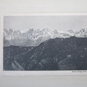 Postal, Cordillera nevada desde Simla, cerca de Cachemira, India.
