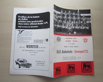 1978 RSC Anderlecht v Liverpool European Cups Super Final Football Programme, Souvenir, Brochure. Ideal Christmas Gift, Birthday Present