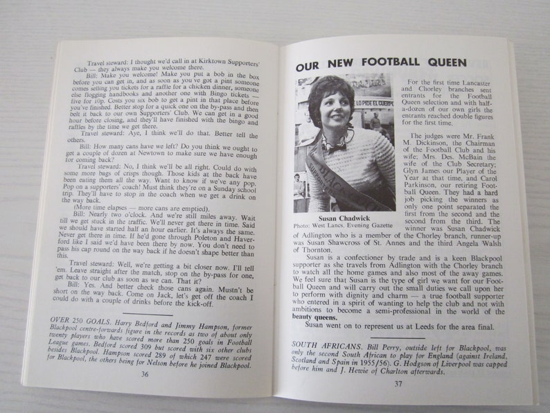 Yearbook Fathers Day Ideal Christmas Gift Birthday Present Souvenir 1971-72 Blackpool Football Supporters Club Handbook Annual
