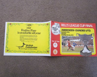 1979 Aberdeen FC v Dundee United Scottish League Cup Final Football Programme.