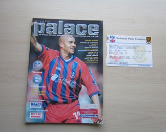 2000 Crystal Palace v Birmingham City, With MATCH TICKET,  Football League Match Programmes. Ideal Christmas, Fathers Day, Birthday Present