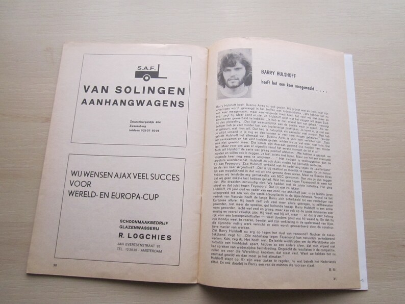 Programme de football de la finale de la Coupe intercontinentale Independiente Ajax 1972. Idéal cadeau de Noël, fête des pères, cadeau d'anniversaire image 10