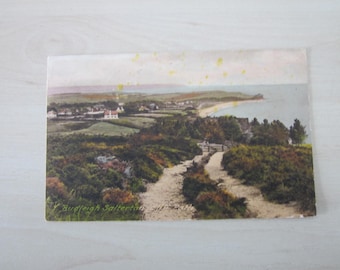 Postcard, Budleigh Salterton Cliff Path, Devon, United Kingdom, Genuine, Original.