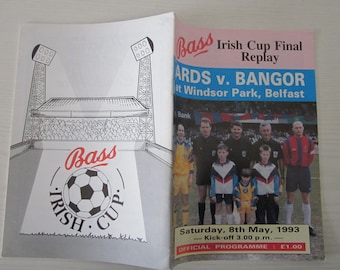 1993 Ards v Bangor Irish Cup Final REPLAY Football Match Programme. Ideal Christmas Gift, Fathers Day, Birthday Present For Him