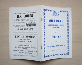 1956-57 Vintage Original Millwall Football Club Handbook, Yearbook, Souvenir. Ideal Christmas Gift, Fathers Day, Birthday Present