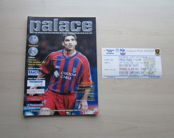 1999 Crystal Palace v Fulham, With MATCH TICKET,  Football League Match Programmes. Ideal Christmas, Fathers Day, Birthday Present
