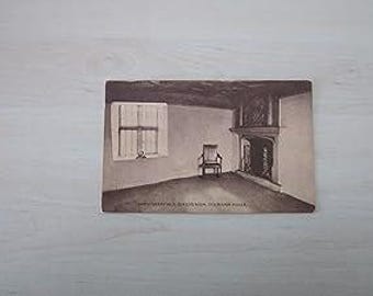 Vintage Postcard, Sheffield Queen's Room, Old Manor House, Sheffield, United Kingdom, Genuine, Original.