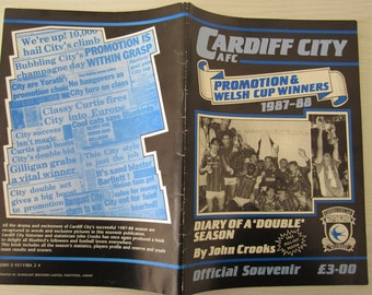 1987-88 Cardiff City Promotion & Cup Winners Brochure/Souvenir, Handbook. Ideal Christmas Gift Father's Day Birthday Present