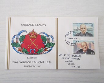 1874-1974 Winston Churchill First Day Of Issue Falkland Islands. 30/11/1974.