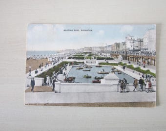 Postcard, Boating Pool, Brighton, Sussex, England, United Kingdom. Genuine, Original.