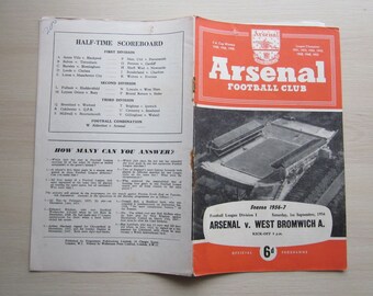 1956-57 Arsenal v West Bromwich Albion Football Match Programme, Souvenir.