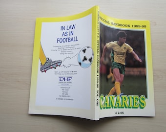 1989-90 Norwich City Football Soccer Club Handbook, Yearbook. Ideal Christmas Gift, Fathers Day, Valentine's Day, Birthday Present