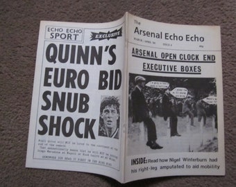 1988 Arsenal - The Original Arsenal Echo Echo Magazine, March/April 1988. Issue 4. Ideal Christmas Gift, Fathers Day, Birthday Present