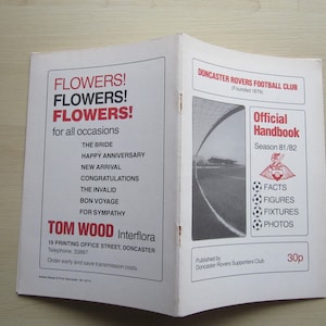 1981-82 Doncaster Rovers Football Club Handbook, Yearbook, Original Official. Ideal Christmas Gift, Fathers Day, Birthday Present For Him