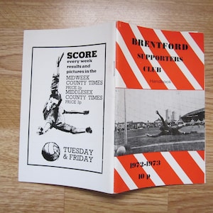 1972-73 Brentford Football Supporters Club Handbook, Yearbook. ldeal Christmas Gift, Fathers Day, Birthday Present For Him