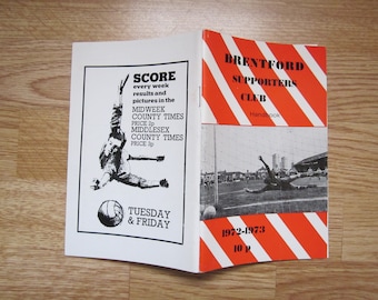 1972-73 Brentford Football Supporters Club Handbook, Yearbook. ldeal Christmas Gift, Fathers Day, Birthday Present For Him