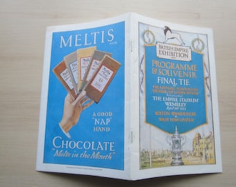 1923 Bolton Wanderers FC v West Ham United FC F A Cup Final REPRINT Football Soccer Match Programme. Ideal Christmas Gift, Birthday Present