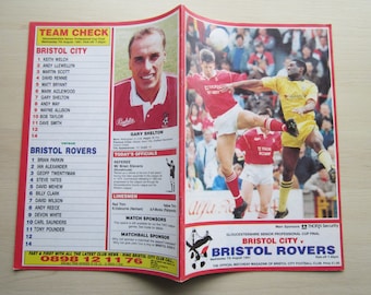 1991 Bristol City v Bristol Rovers Gloucestershire Senior Professional Cup Final Football Match Programme. Ideal Christmas/Birthday Gift.