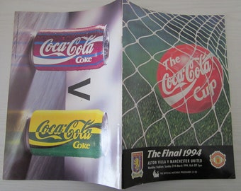 1994 Original Aston Villa v Manchester United Football League Cup Final Programme.