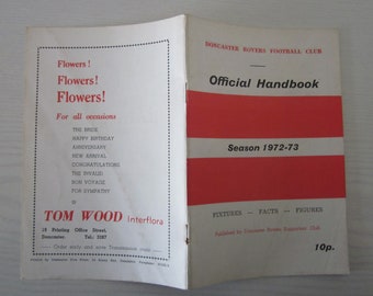 1972-73 Doncaster Rovers Football Club Handbook, Yearbook, Souvenir. Ideal Christmas Gift, Fathers Day, Birthday Present For Him