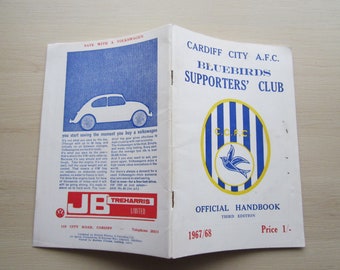 1967-68 Cardiff City Football Supporters' Club Handbook, Yearbook, Souvenir.