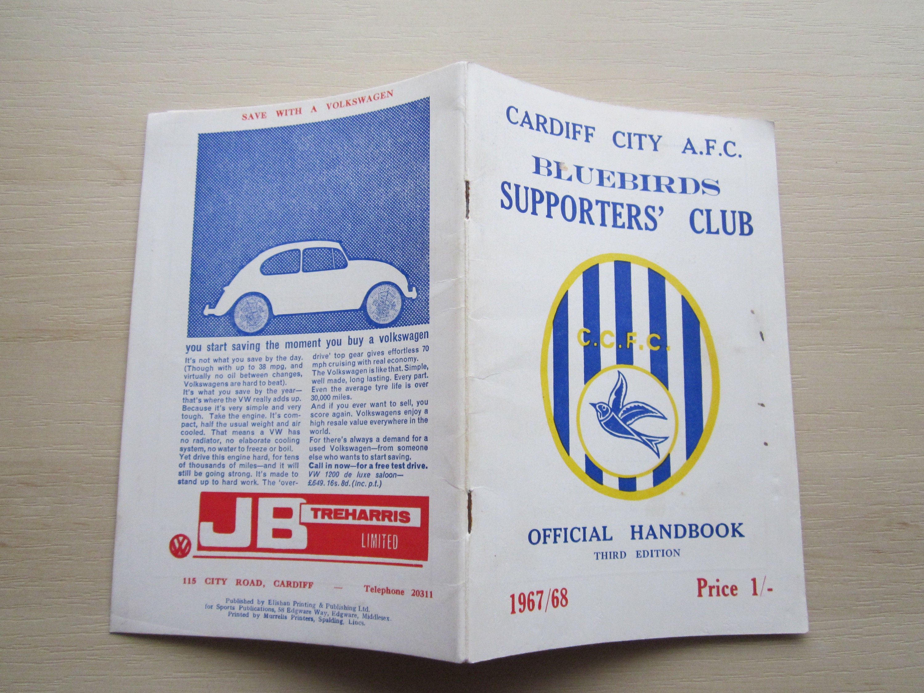 1952-53 Cardiff City FC Handbook Yearbook Annual Souvenir 